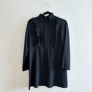 Zara Black Ruffle Mini Dress L